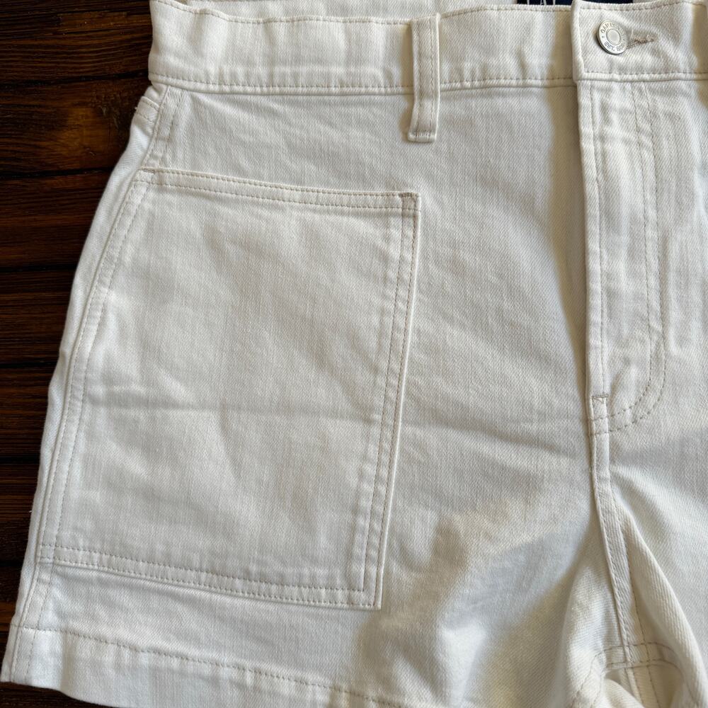 Gap High Rise Stride Shorts Size 10 / 30 Off White Denim NEW NWT Flat Front - Picture 4 of 10